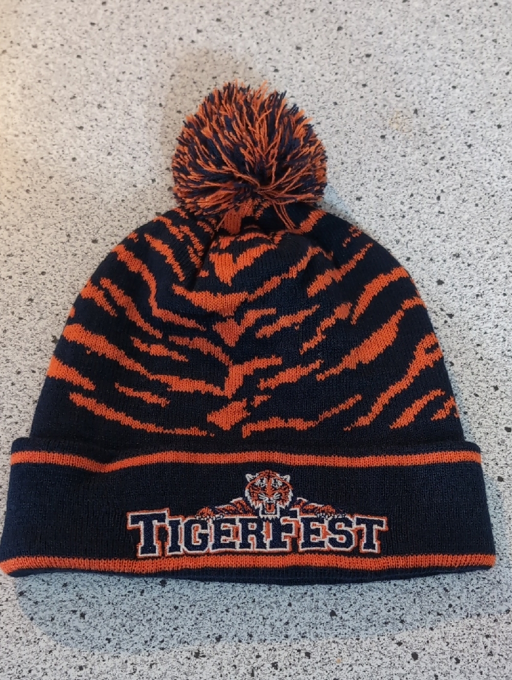 Detroit Tigers TigerFest Knit Beanie Winter Hat With Pom Pom